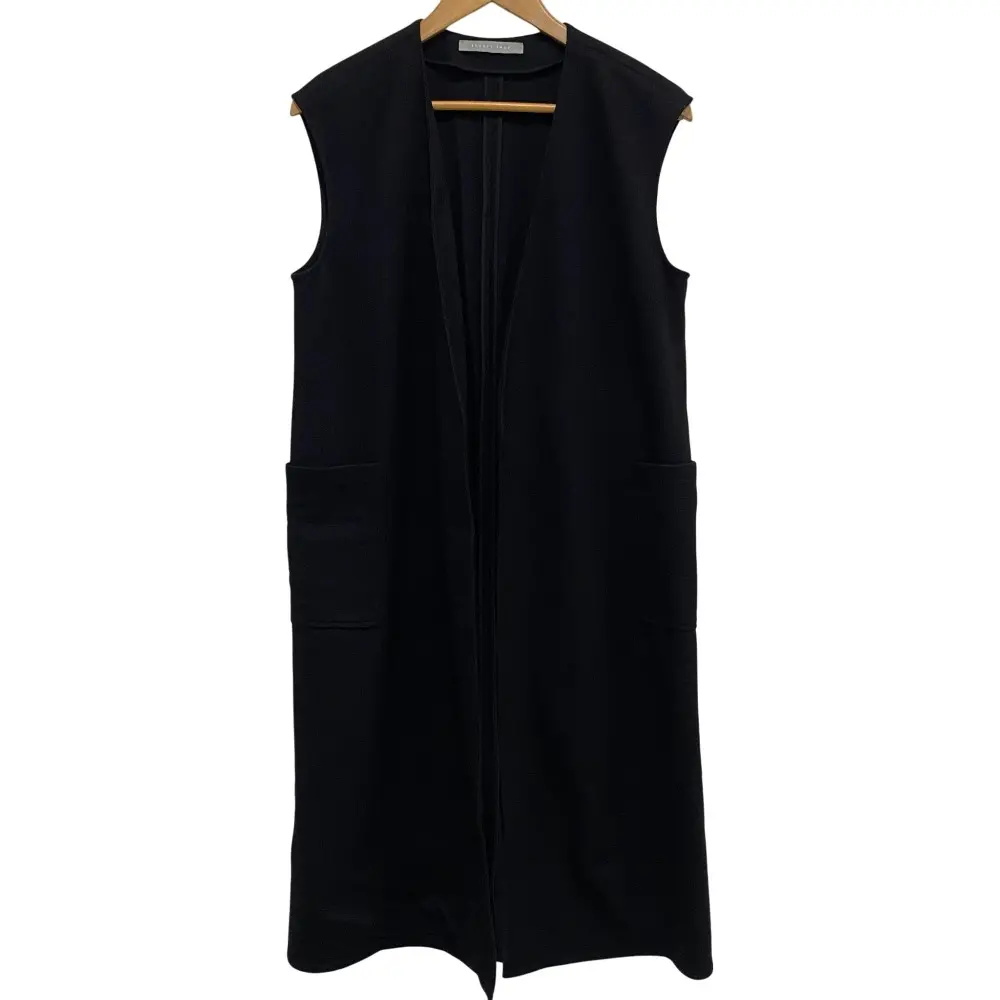 22AW Theory luxe セオリーリュクス WL SMTH HD YALA オープンフロント ロングジレ ベスト サイズ38 ブラック