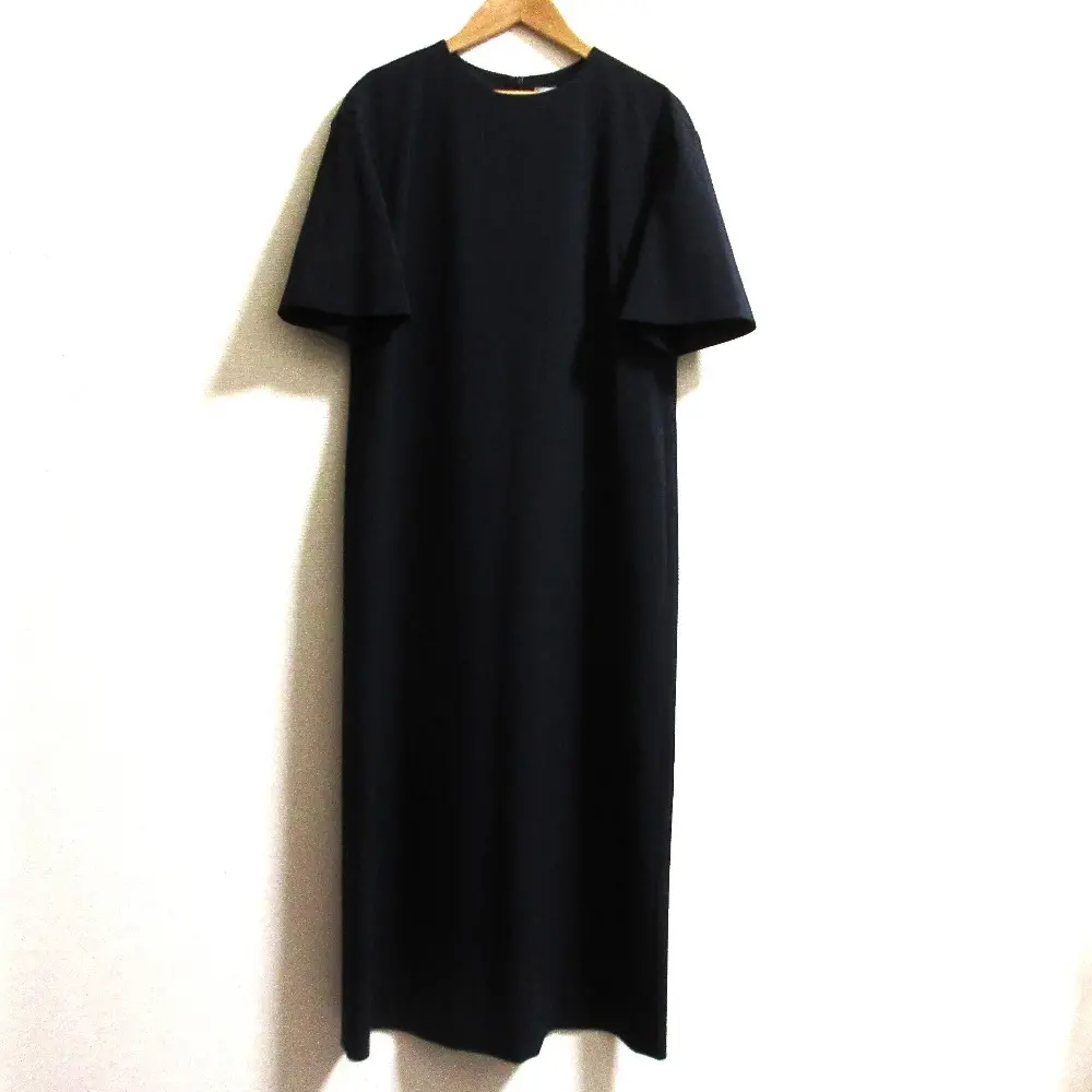 24SS theory luxe セオリーリュクス SYCAMORE 2 SHINA 半袖 ワンピース サイズ40 ネイビー