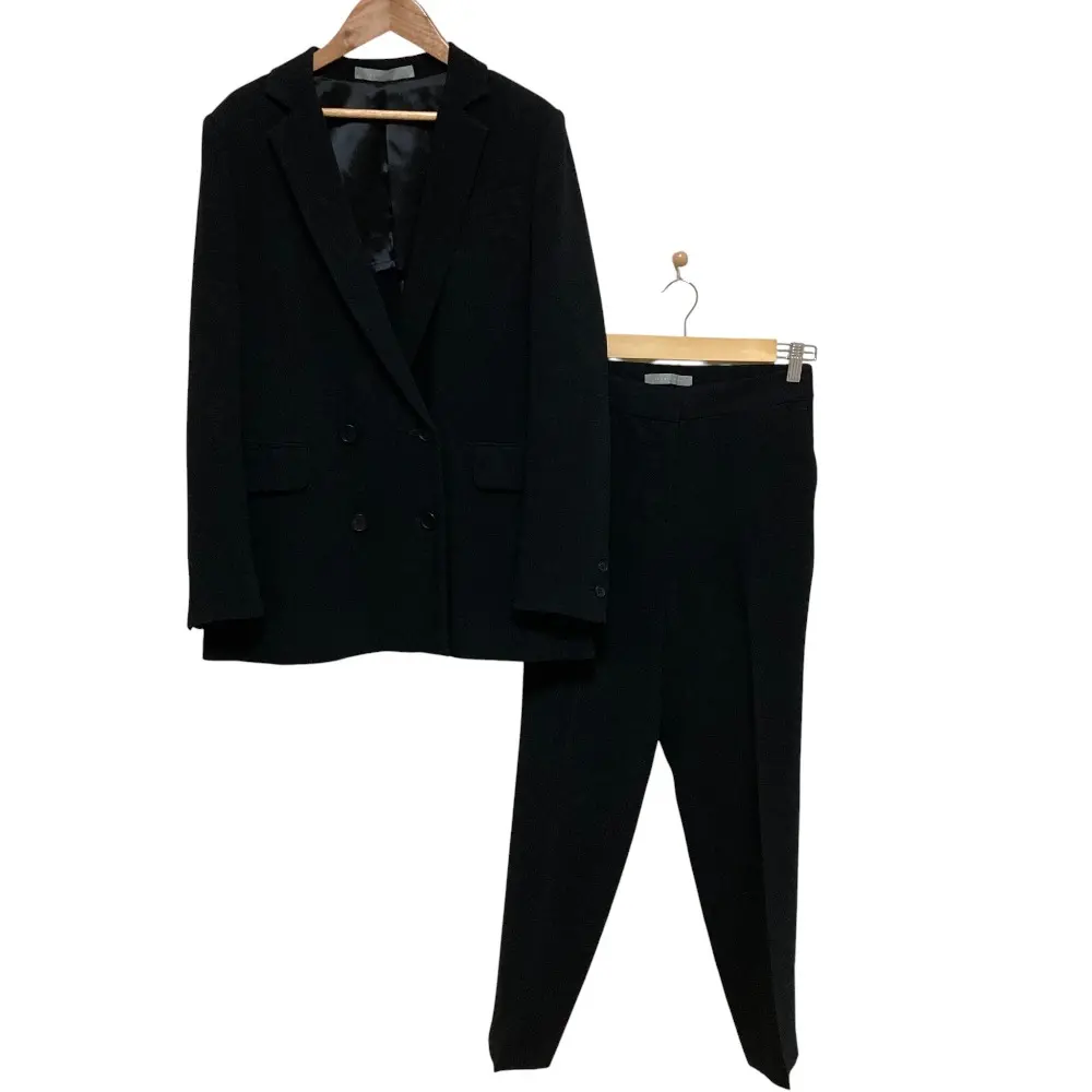 23SS Theory luxe セオリーリュクス ROW CREPE テーラードジャケット パンツ スーツ セットアップ サイズ38 ブラック