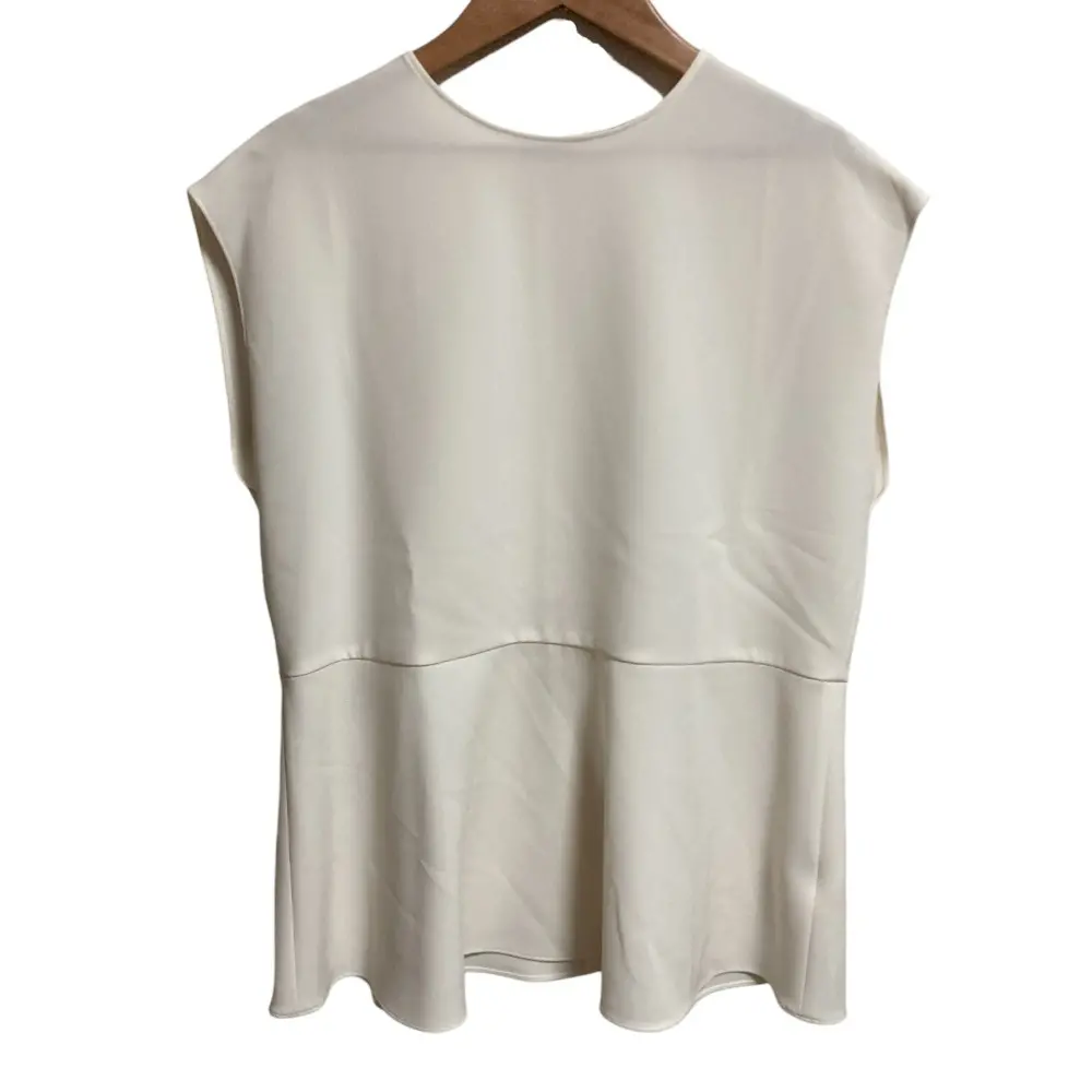 25SS Theory luxe セオリーリュクス LUVE EMINA ノースリーブ ペプラムブラウス サイズ40 ホワイト