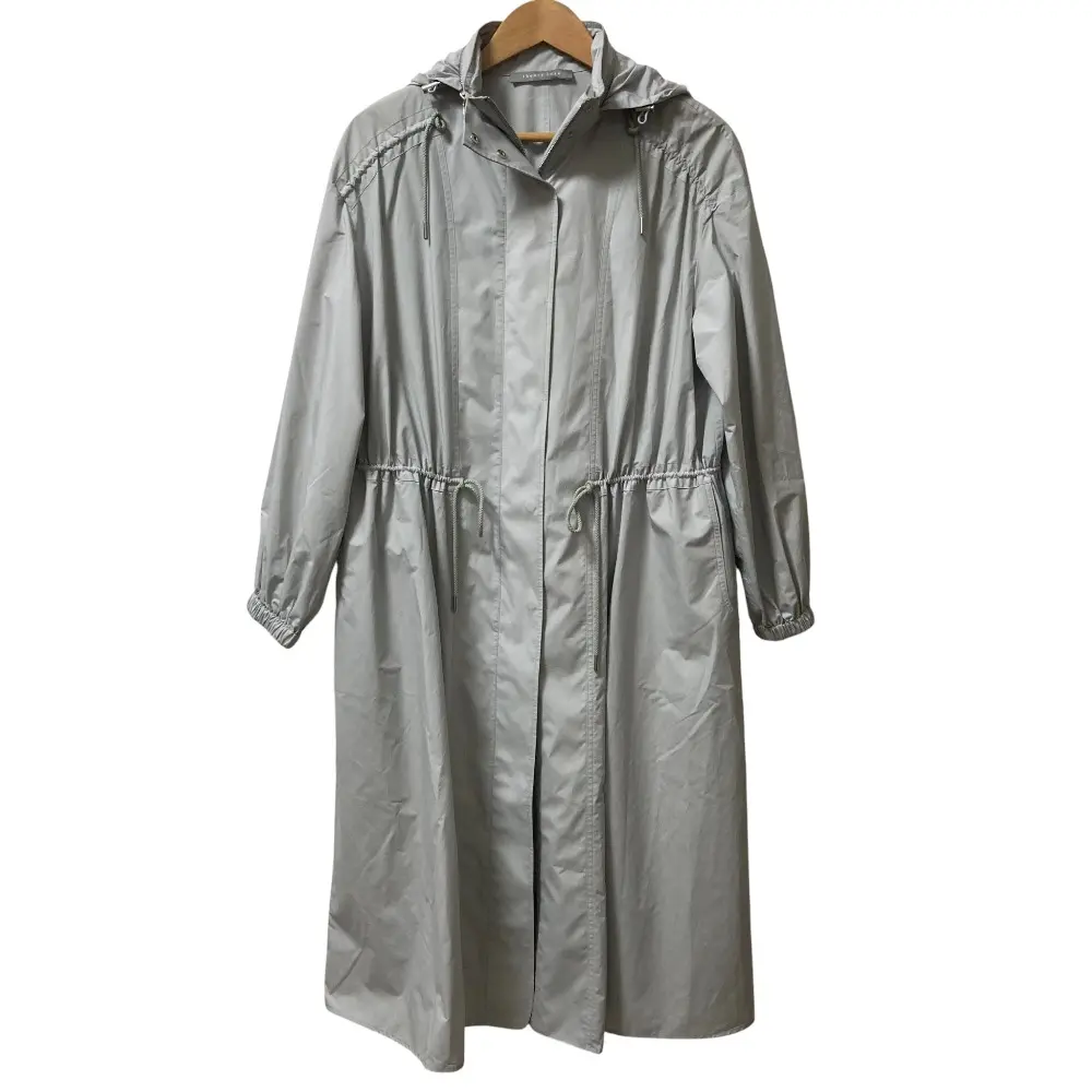theory luxe セオリーリュクス Poly Cotton Outerwear Pena フーディー ロングコート サイズ38 グレー
