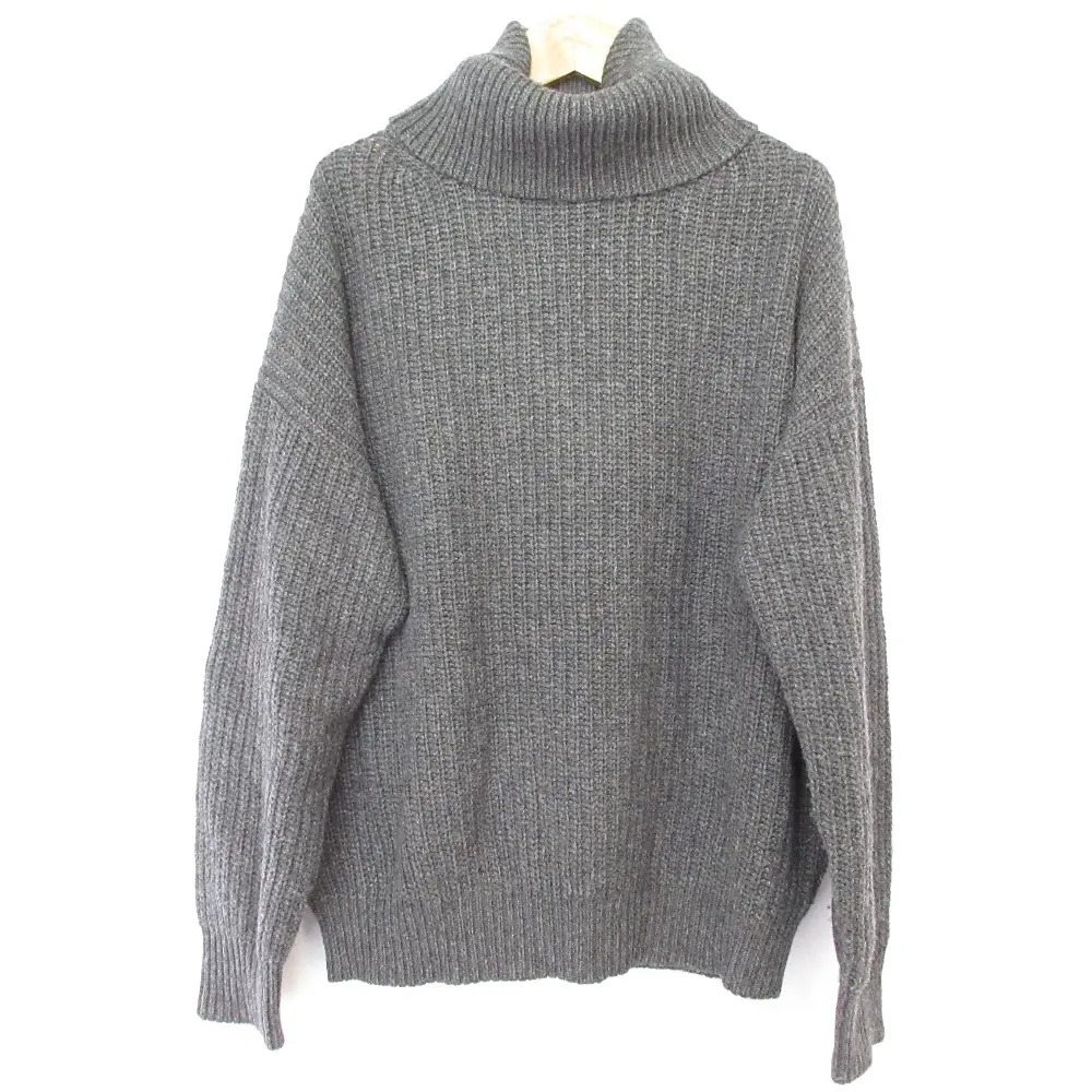 Theory luxe セオリーリュクス カシミヤブレンド ハイネック ニットセーター 38 ダークグレー