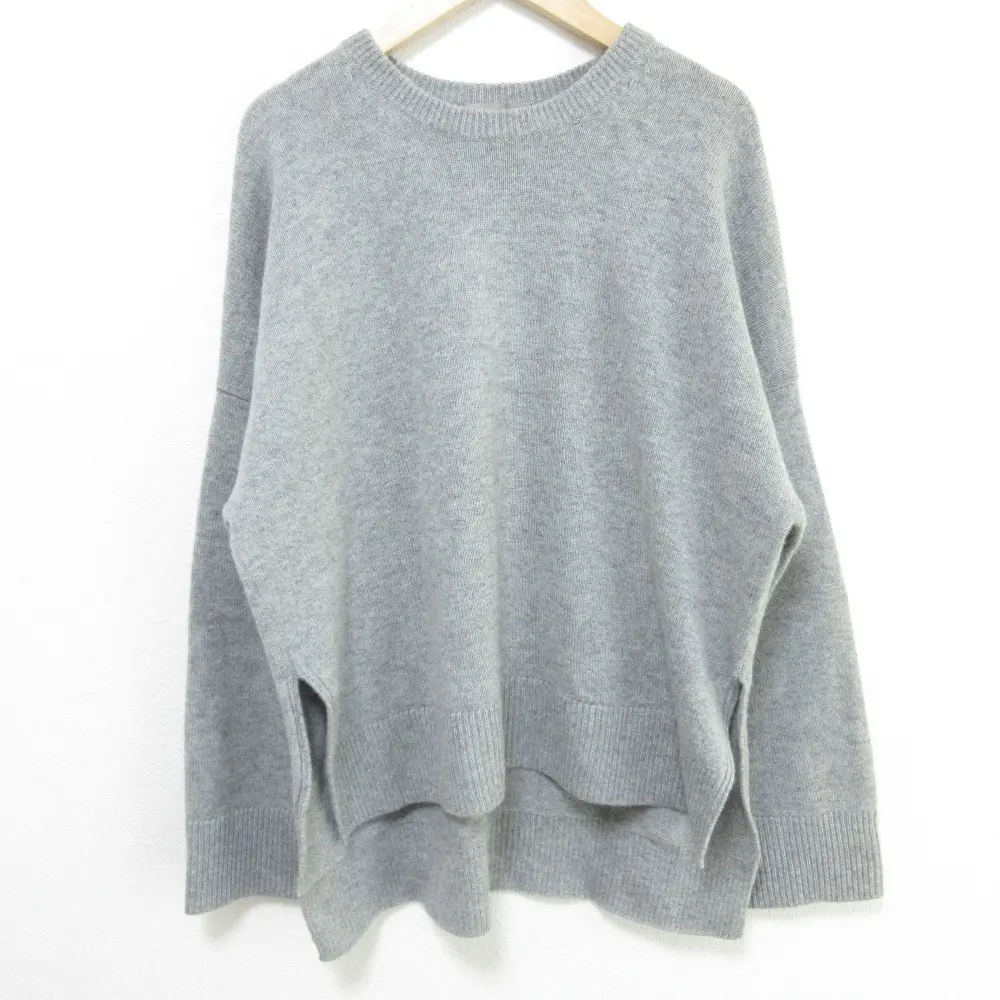 theory luxe セオリーリュクス カシミヤ クルーネックニットセーター サイズ38 グレー