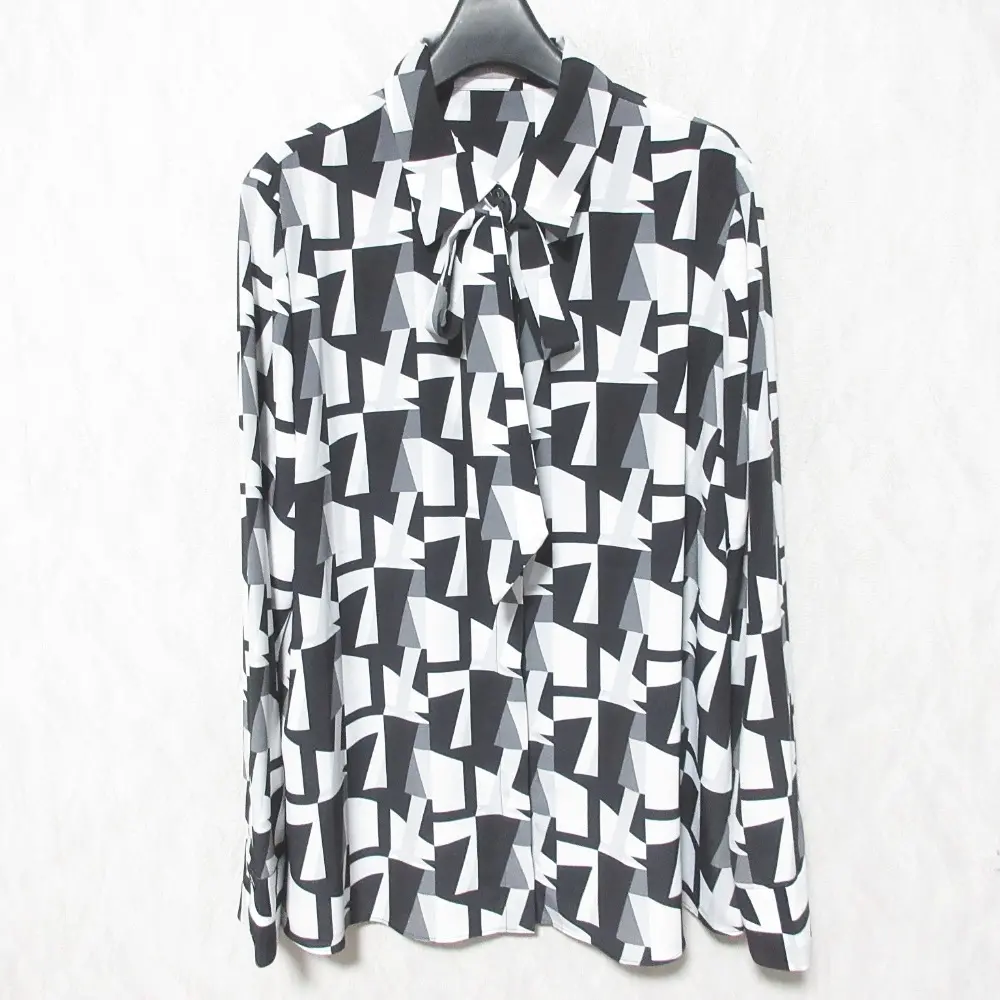 23AW theory luxe セオリーリュクス SKYRISE GEO PRINT LINZ ジオメトリック柄 長袖 シャツ ブラウス 40 マルチカラー