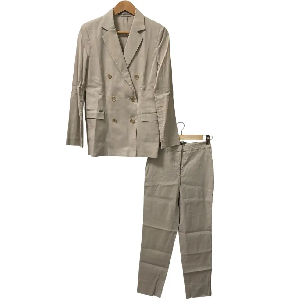 theory luxe セオリーリュクス リネン ダブルジャケット パンツ セットアップ スーツ サイズ38/34 ベージュ