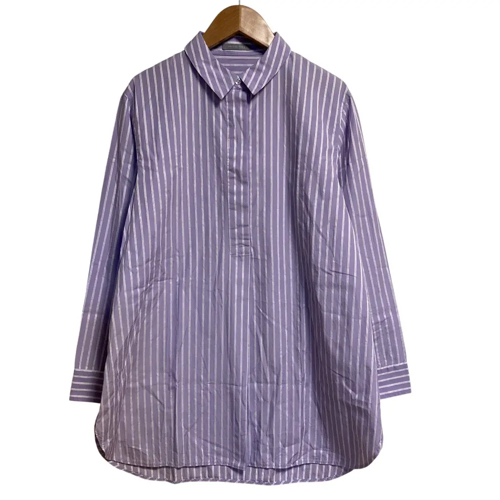 23SS theory luxe セオリーリュクス ストライプロングシャツ 38 パープル