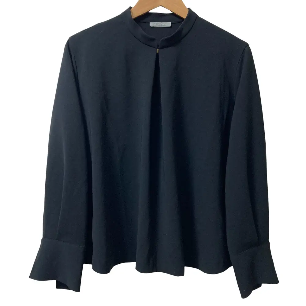 25SS theory luxe セオリーリュクス LUVE WALLI バンドカラーブラウス サイズ38 ブラック