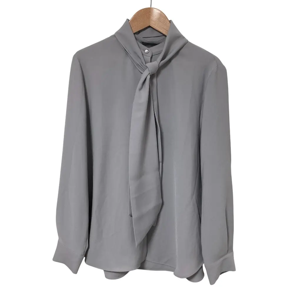 Theory luxe セオリーリュクス MARVINE LILEN ボウタイ バンドカラー ブラウス サイズ40 グレー