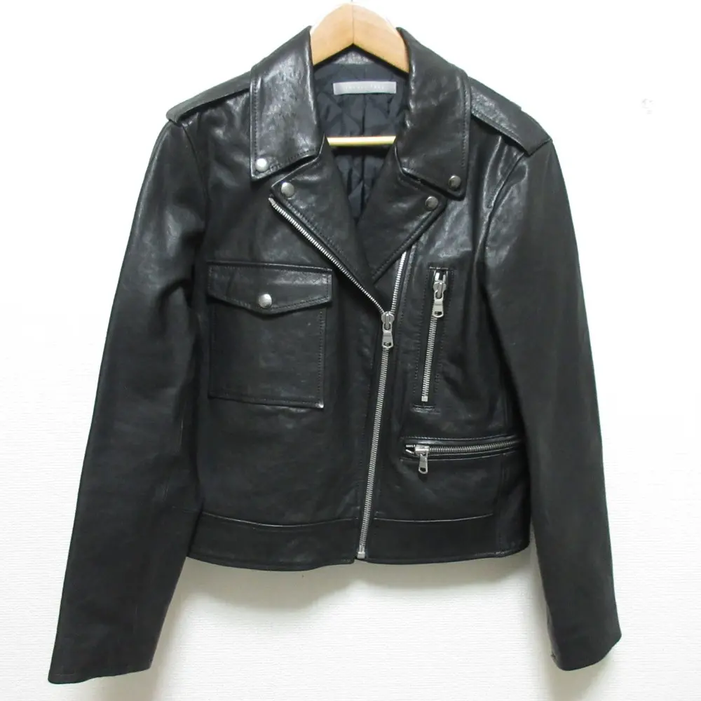 23AW theory luxe セオリーリュクス HARL LEATHER SONNY ダブルライダースジャケット サイズ38 ブラック