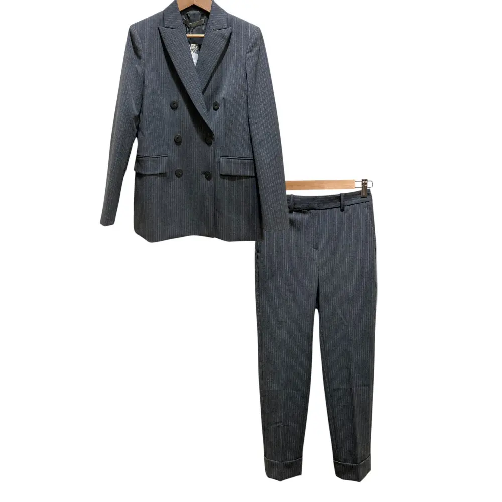 23AW Theory luxe セオリーリュクス EDEN ダブルブレスト ジャケット パンツ スーツ セットアップ サイズ32 グレー