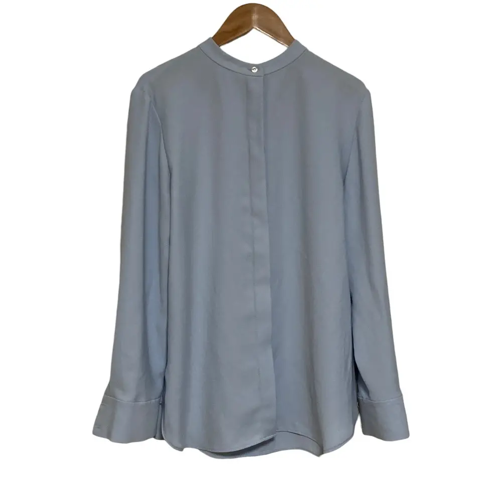 23SS Theory luxe セオリーリュクス MARVINE JENS ボウタイ付きブラウス サイズ38 ライトブルー