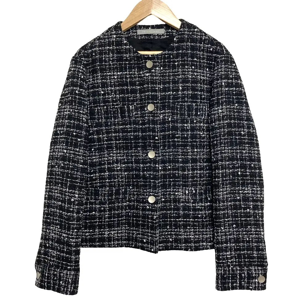 26SS Theory luxe セオリーリュクス KUNA TWEED JINNA ノーカラージャケット サイズ40 ブラック ホワイトの買取実績【2026年1月買取】