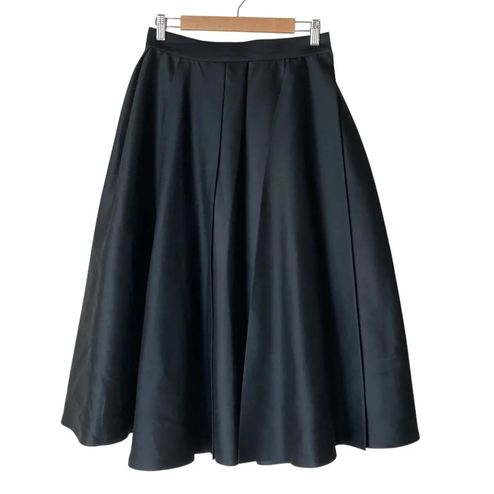 Theory luxe セオリーリュクス GLOSSY TWILL GERRY タックボリュームスカート 40 ブラック