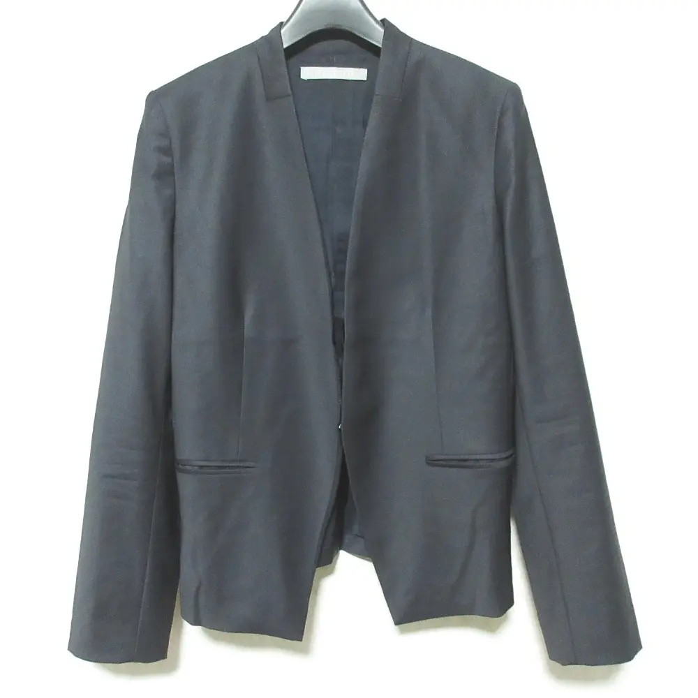 24SS theory luxe セオリーリュクス EXECUTIVE DONNA3 ノーカラージャケット サイズ40 ブラック