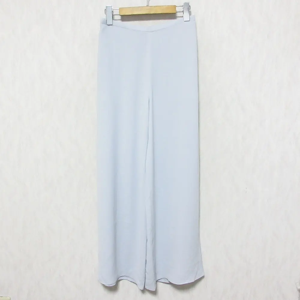 23SS Theory セオリー POWDER CREPE WIDE LEG PO GH パウダークレープ イージー ワイドパンツ スラックス S ライトブルー