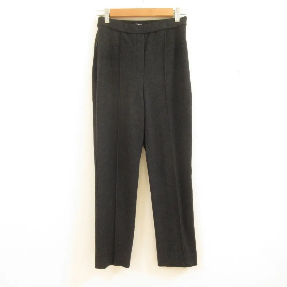 21AW Theory セオリー NEW SMOOTH JERSEY WAIST PANT PL ピンタック テーパードパンツ スラックス 小さいサイズ 00 グレー