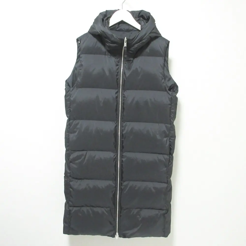 Theory セオリー FEATHER POLY M PUFFER VEST リバーシブル ロング ダウンベスト ノースリーブコート S ブラック