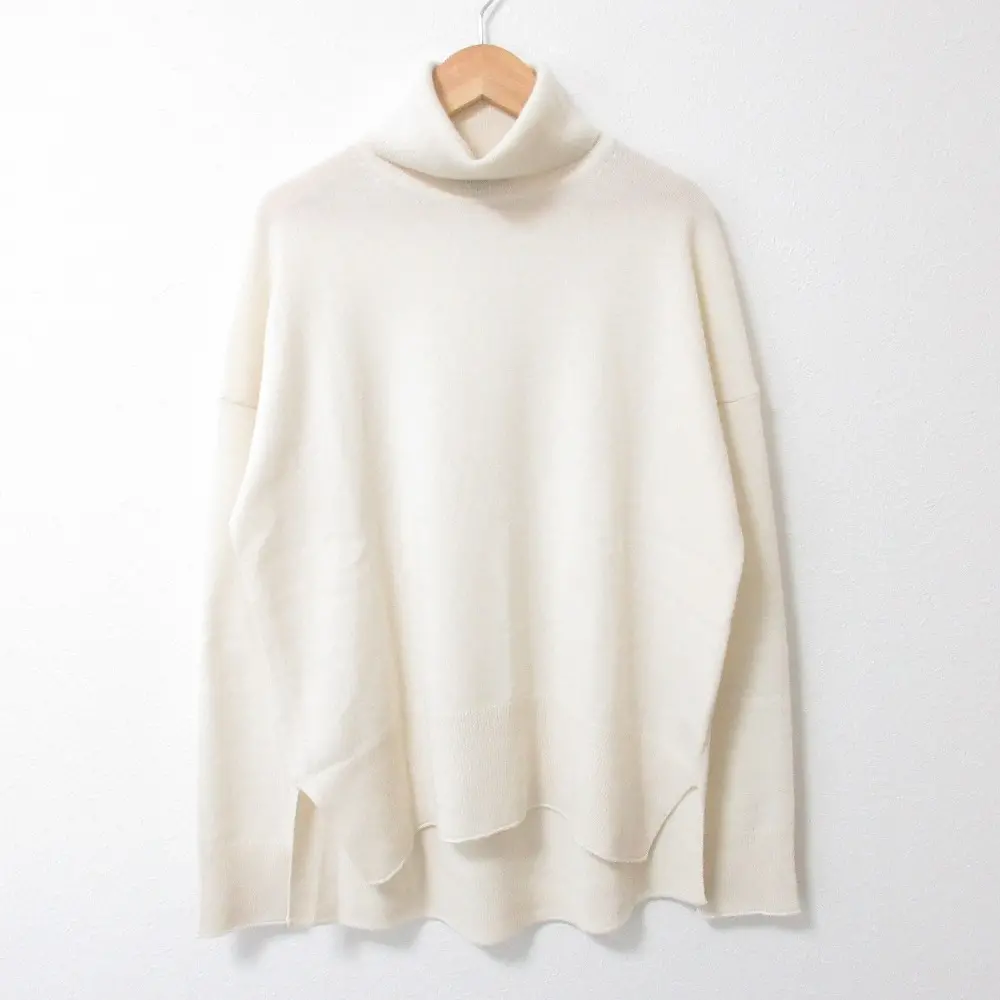 21AW Theory セオリー CASHMERE KARENIA TNECK J カシミア100％ タートルネック 長袖 オーバーサイズ ニット セーター S オフホワイト