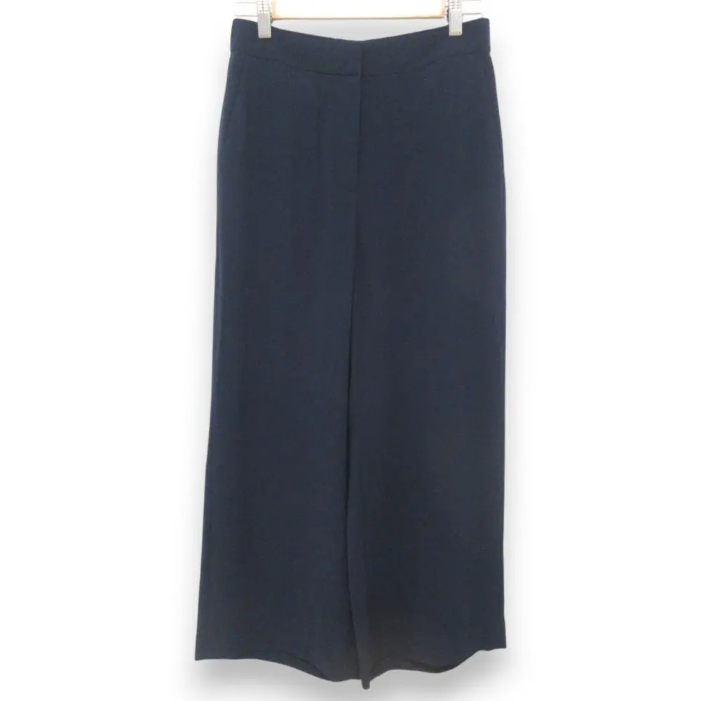 23SS Theory luxe セオリーリュクス Flow Azury クロップド ワイドパンツ 38 ネイビー