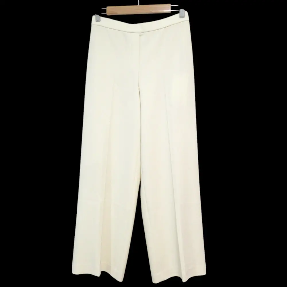 24SS Theory セオリー WIDE PULL ON L ADMIRAL CREPE センタープレス ワイド イージーストレートパンツ Sサイズ オフホワイト