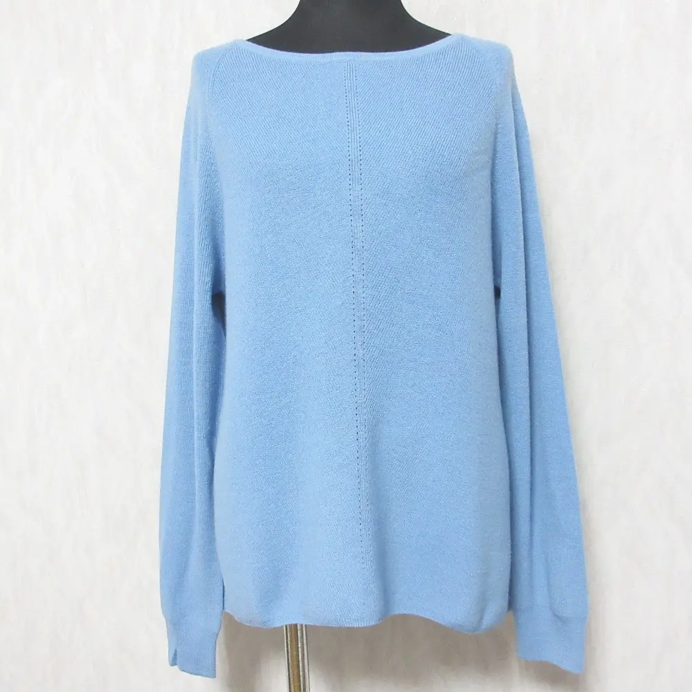 Theory セオリー REFINE RACKING RIB KNIT ロングスリーブ プルオーバー リブニット カットソー 01-9101709 S ブルー