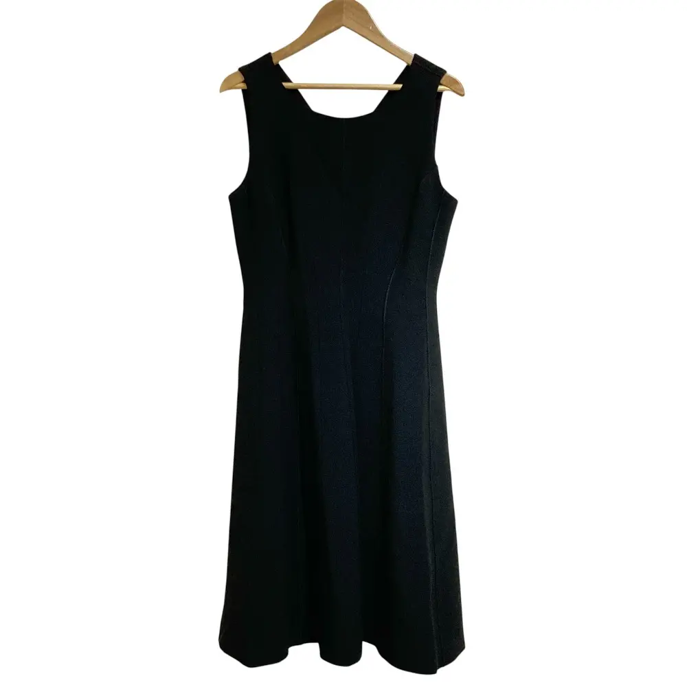 Theory セオリー ストレッチ ノースリーブ ひざ丈 フレア ワンピース サイズ0 ブラック