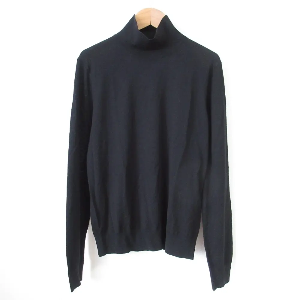 24AW theory セオリー Regal Wool Tneck PN タートルネック プルオーバー ニット セーター 01-4301710 M ブラック