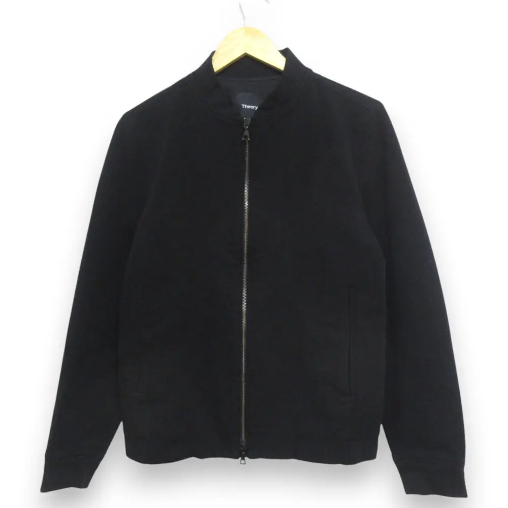 23AW Theory セオリー DOUBLE KNIT RIB CITY BOMBER SP ダブルニットリブ ボンバージャケット ブルゾン S ブラック