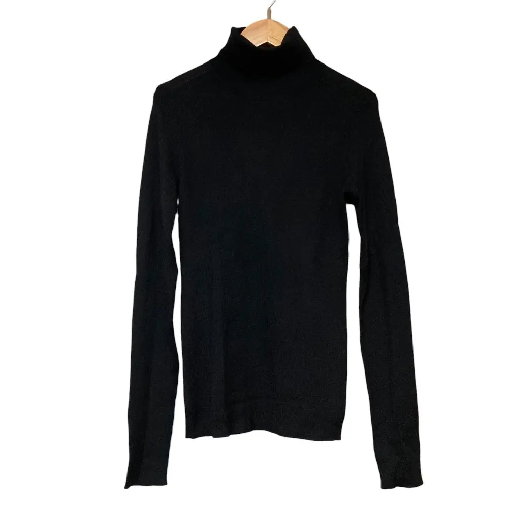 Theory セオリー タートルネック リブニット カットソー セーター S ブラック