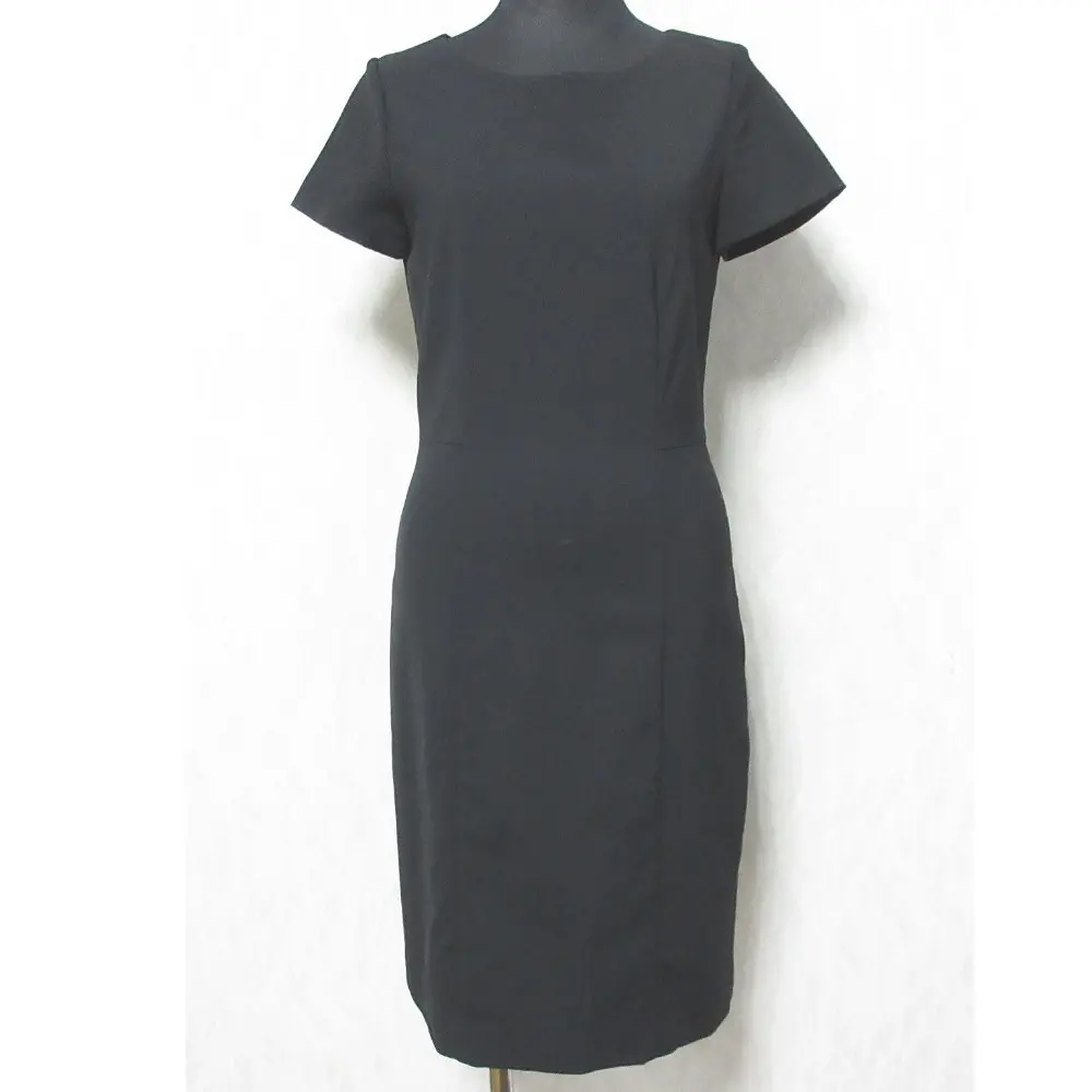 Theory セオリー 定番モデル TAILOR NURIANA.L ストレッチ 半袖 ひざ丈 ワンピース ドレス フォーマル 小さいサイズ 00 ブラック