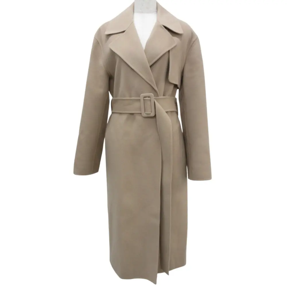 22AW Theory セオリー LUXE NEW DIVIDE WRAP TRENCH カシミヤブレンド ラップトレンチコート S ベージュ