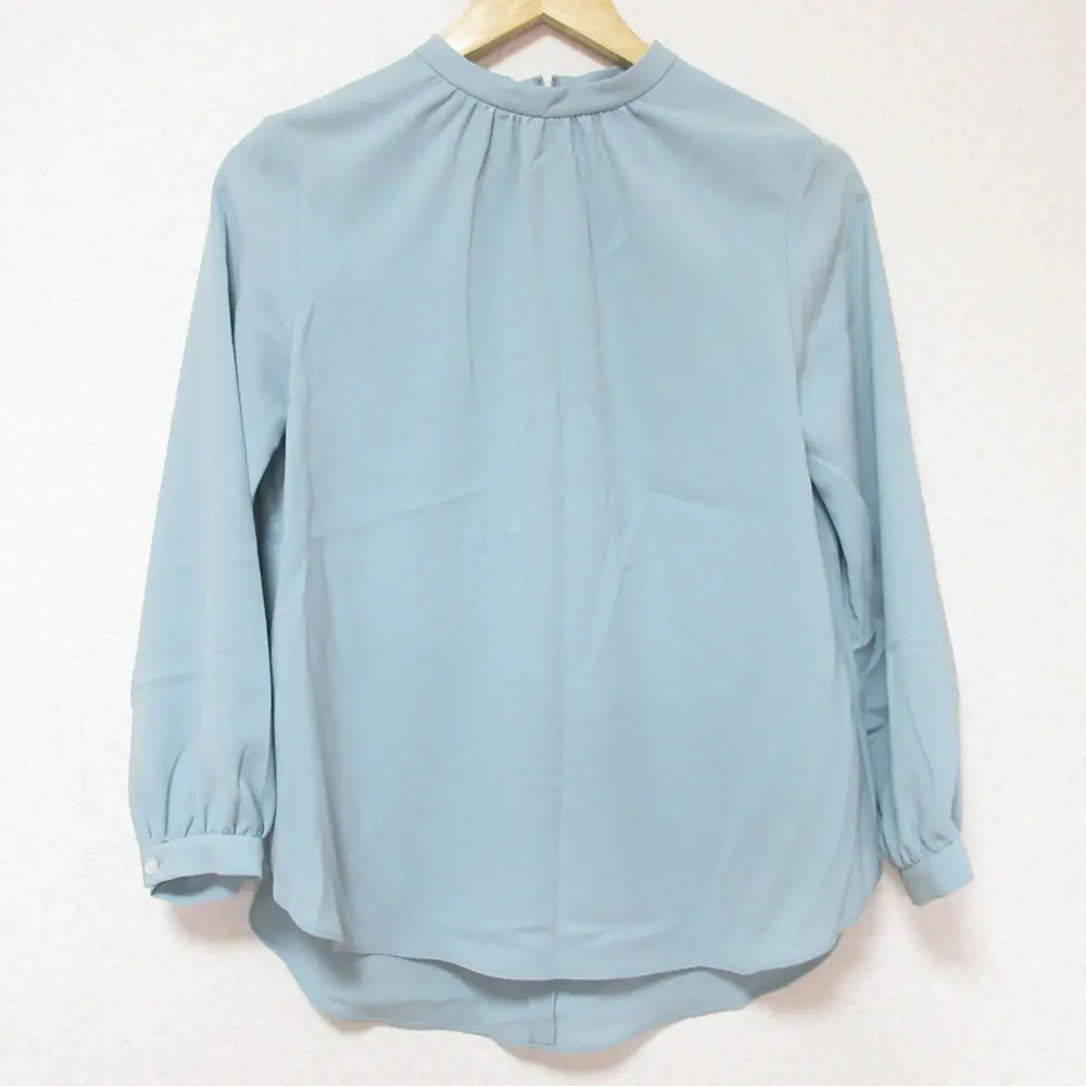 Theory セオリー PRIME GGT STAND COLLOR GN PO プルオーバー スタンドカラー ブラウス S ブルー