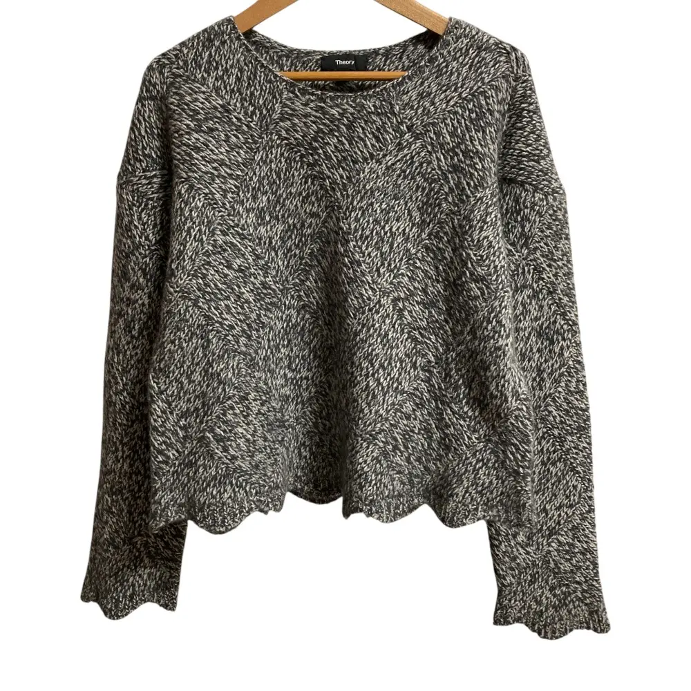 Theory セオリー カシミヤ100％ クロップド ニット セーター サイズS グレー 