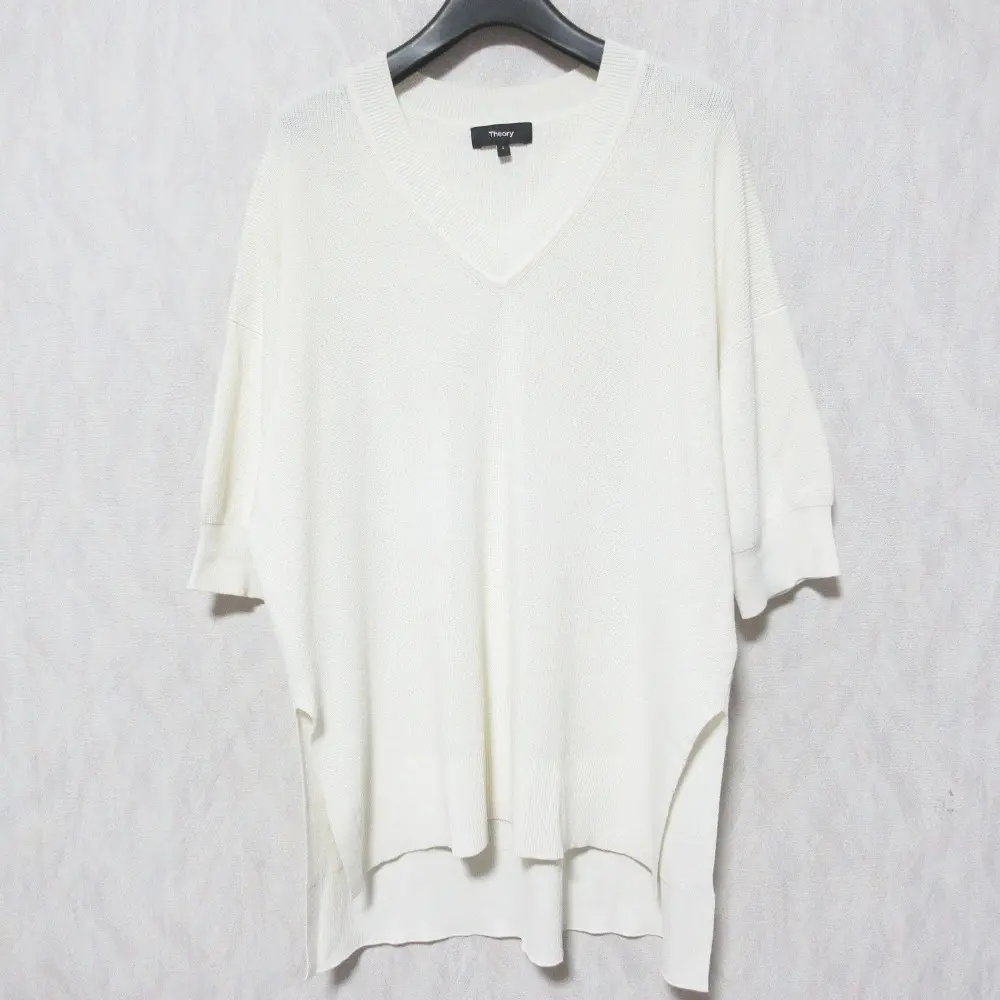 23SS Theory セオリー DRY COTTON 2 KARENIA VNK ドライコットン Vネック 五分袖 ニットカットソー 01-3101722 S ホワイトの買取実績【2025年3月買取】