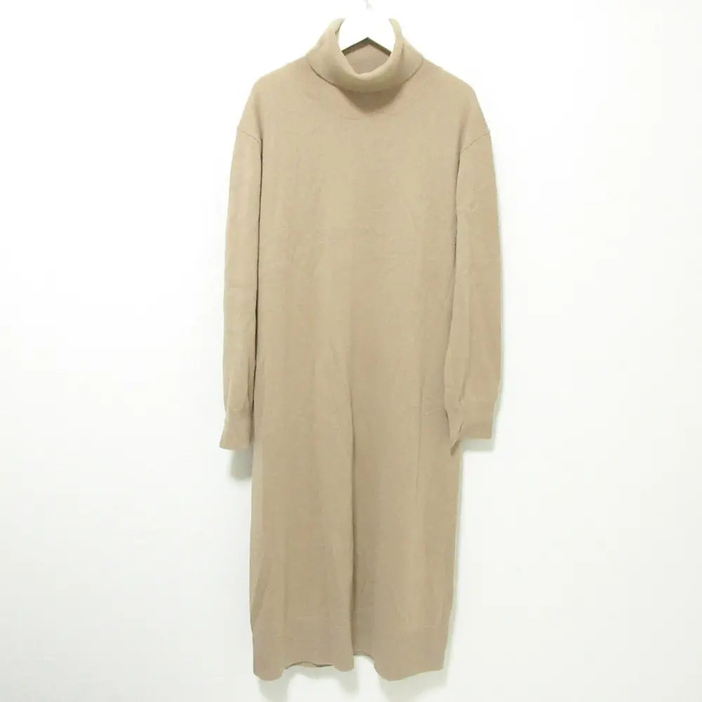 23AW Theory セオリー lana cash tnk knit dress カシミヤブレンド タートルネック ロング ニットワンピース L ベージュ