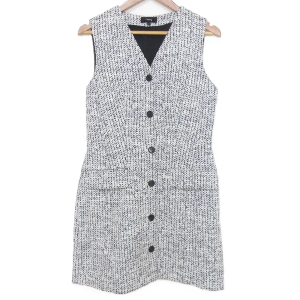 25SS theory セオリー MOD TWEED BLAZER DRESS ツイード ノースリーブ ミニワンピース サイズ2 ブラック