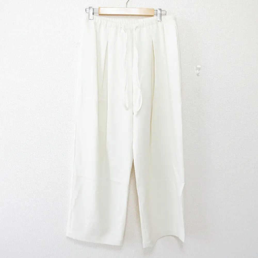 25SS Theory セオリー ADMIRAL CREPE PLT CASUAL PNT インバーテッドプリーツ プルオンパンツ サイズ6 オフホワイト