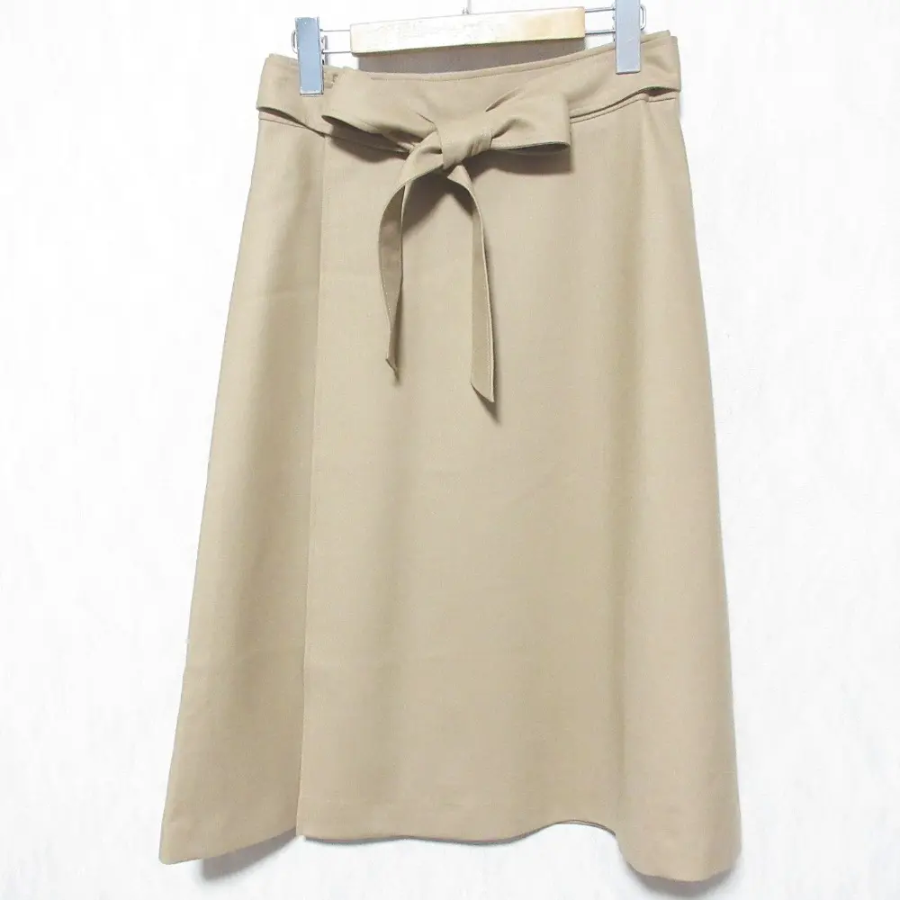 Theory セオリー LIGHT.SAXONY HW.BELTED.SK ライトサキソニー ひざ丈 ベルテッド ラップスカート 2 キャメルの買取実績【2025年4月買取】