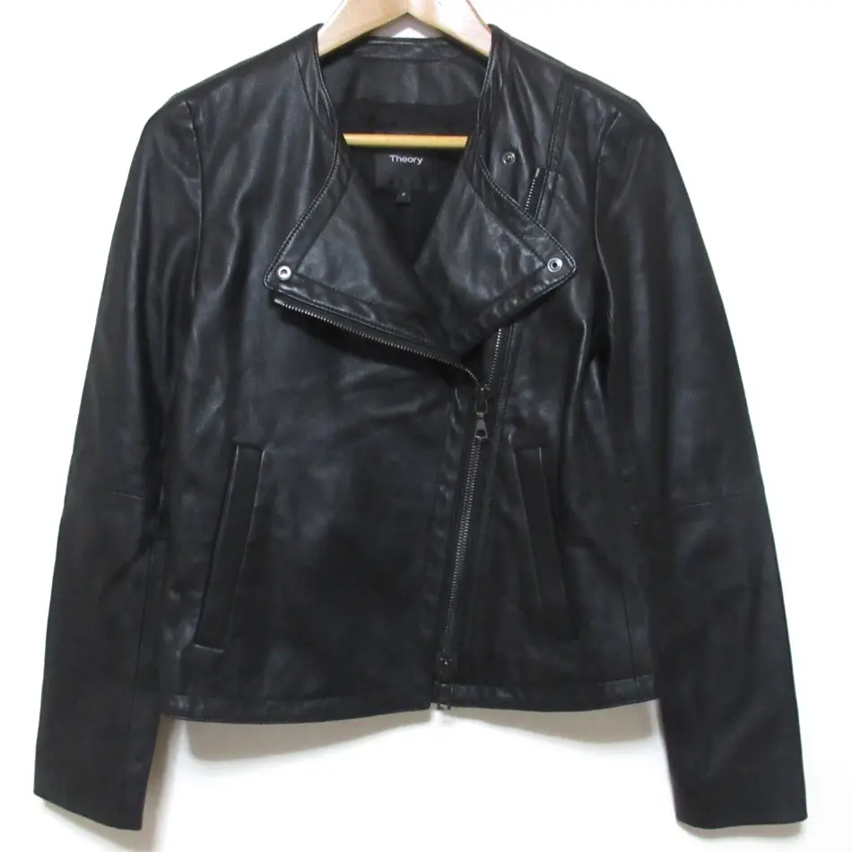 theory セオリー PERFECT LEATHER JOEAN J ラムレザー ライダースジャケット P ブラック