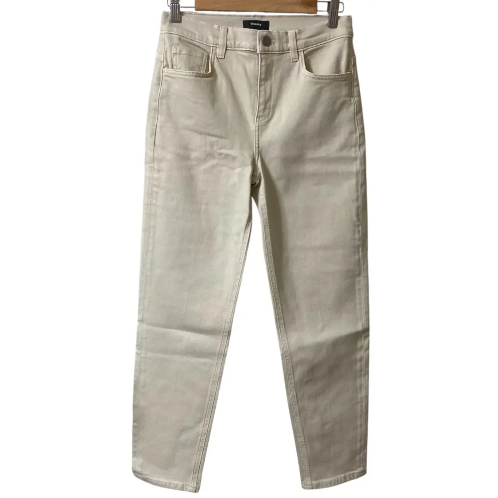 23SS Theory セオリー BONE DENIM TREECA D FI ストレッチ デニムパンツ ジーンズ サイズ26 ベージュ