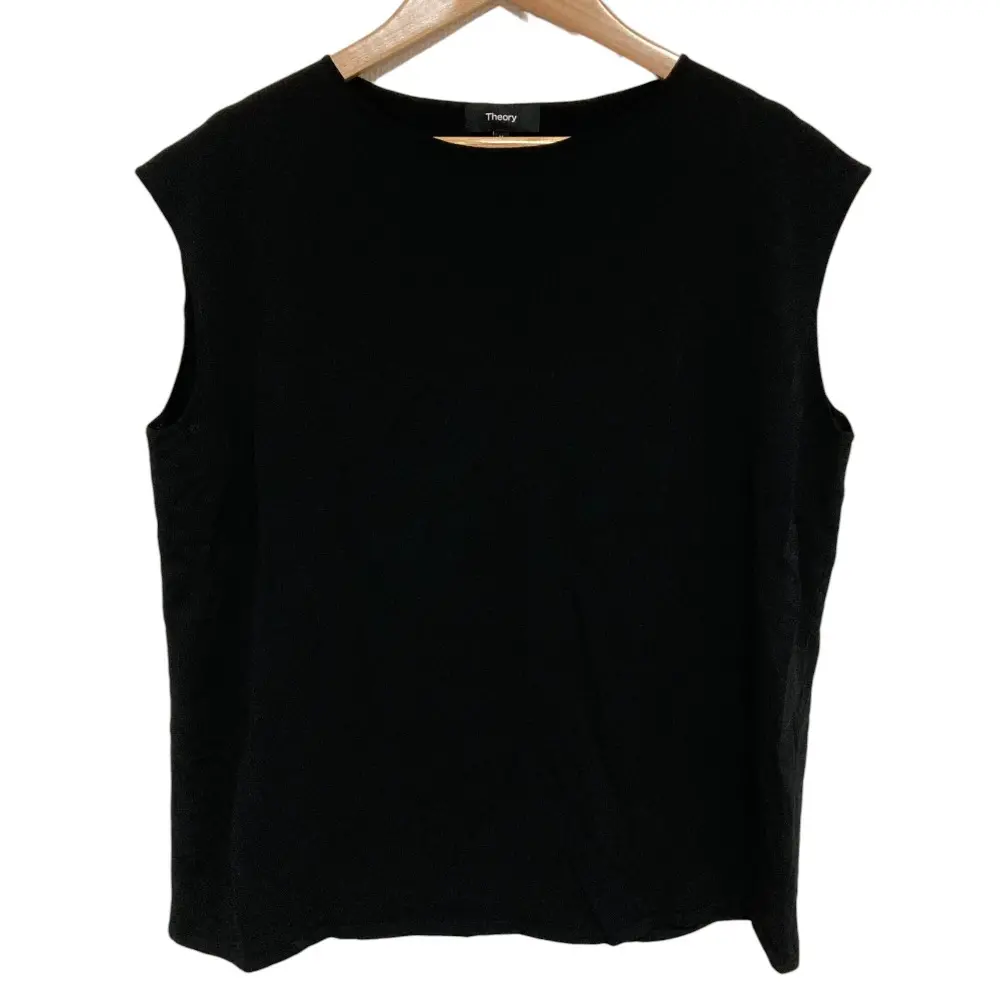 24SS Theory セオリー WOOSTER CREPE KNIT BOAT NECK TOP ニットカットソー サイズМ ブラック