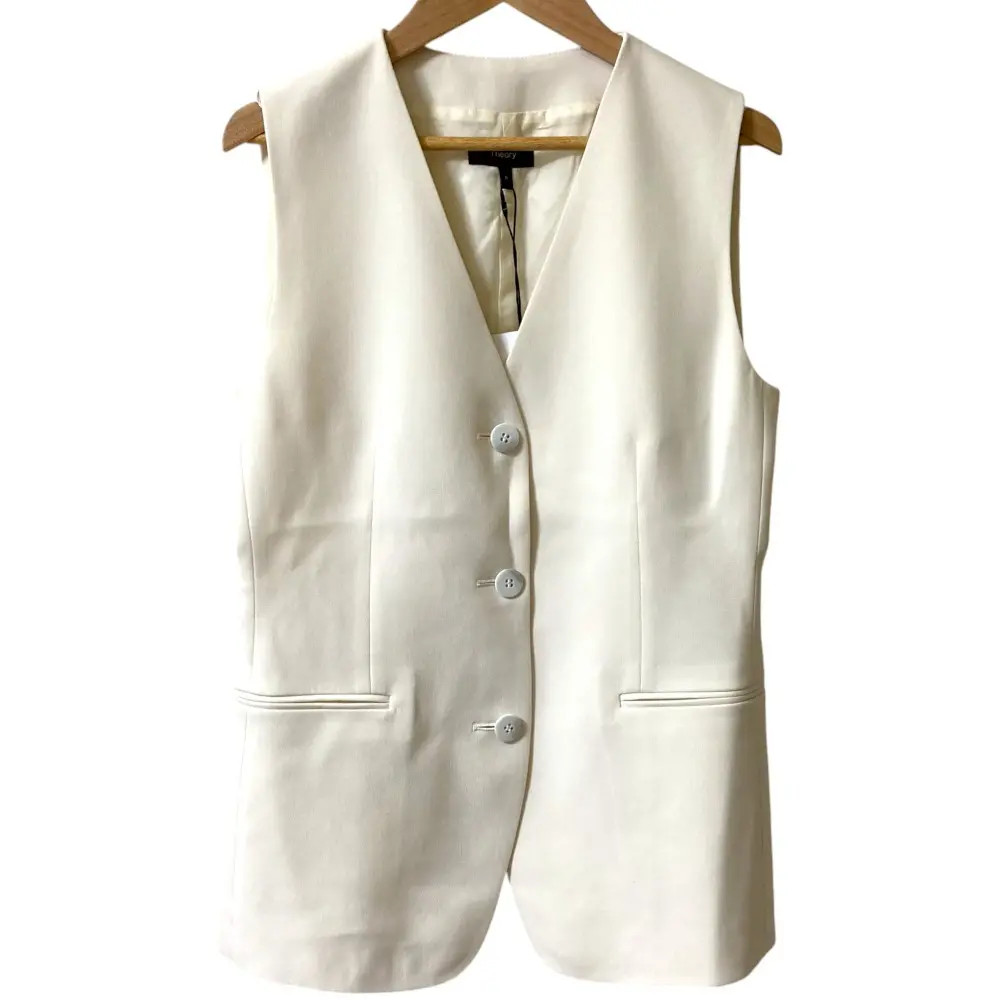 25SS Theory セオリー ADMIRAL CREPE SB VEST J ベスト ジレ 0 オフホワイト 