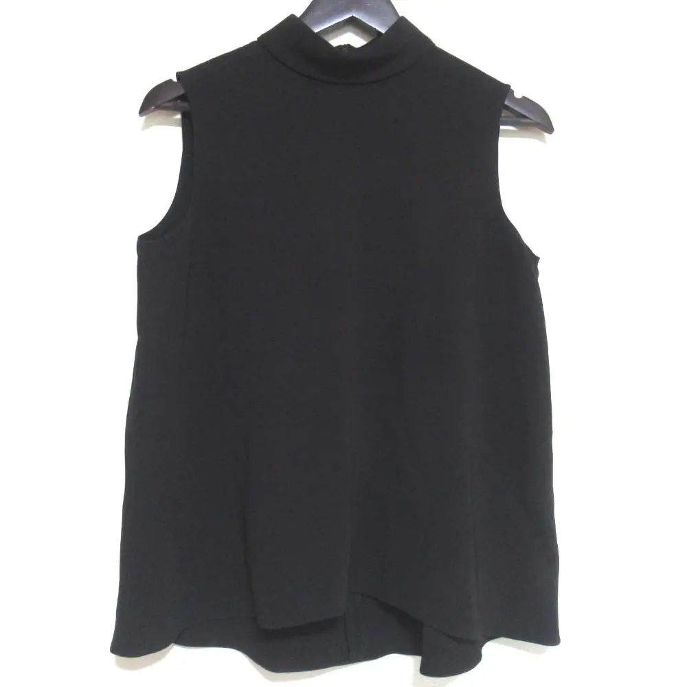 23SS Theory セオリー CLASSIC CREPE RL NK CASCADE TOP ノースリーブ プルオーバー ブラウス Sサイズ ブラック