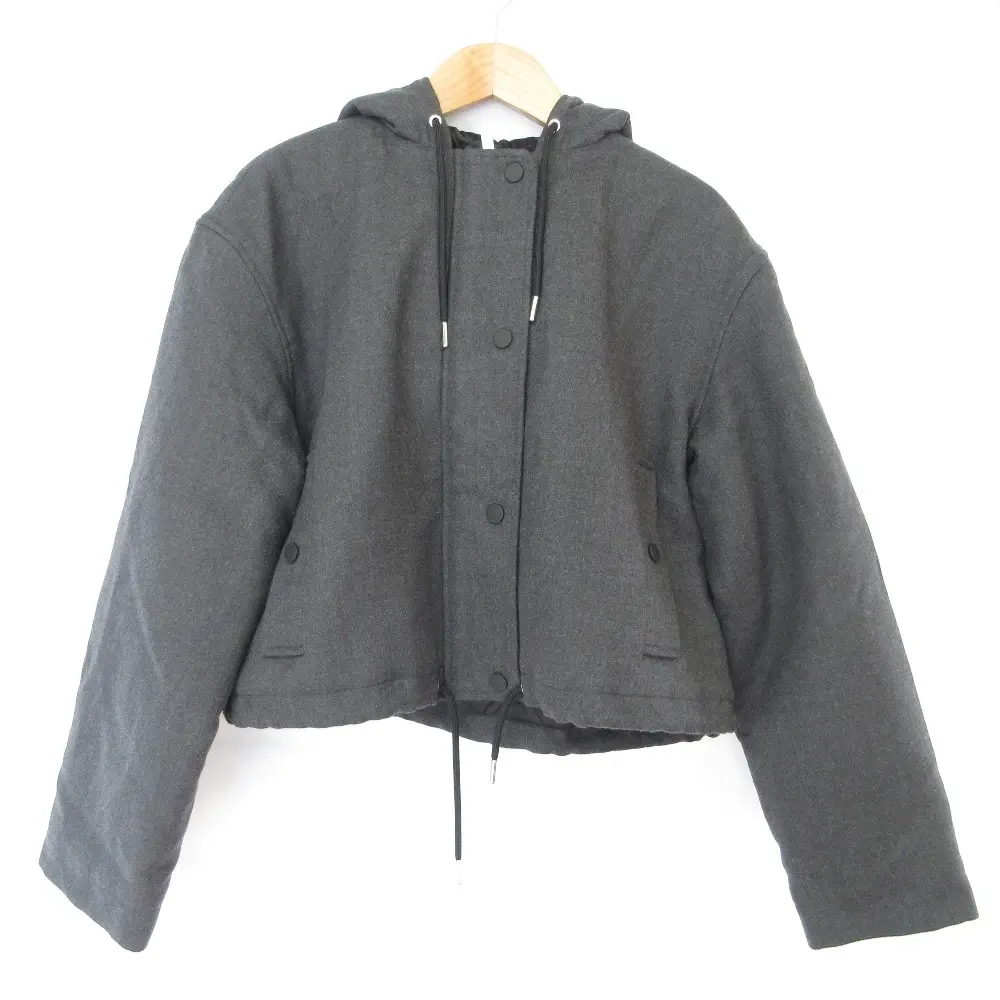 23AW Theory セオリー DOUBLE FLANNEL CROPPED PARKA ダブルフランネル クロップドパーカー ジャケット ブルゾン サイズP グレー