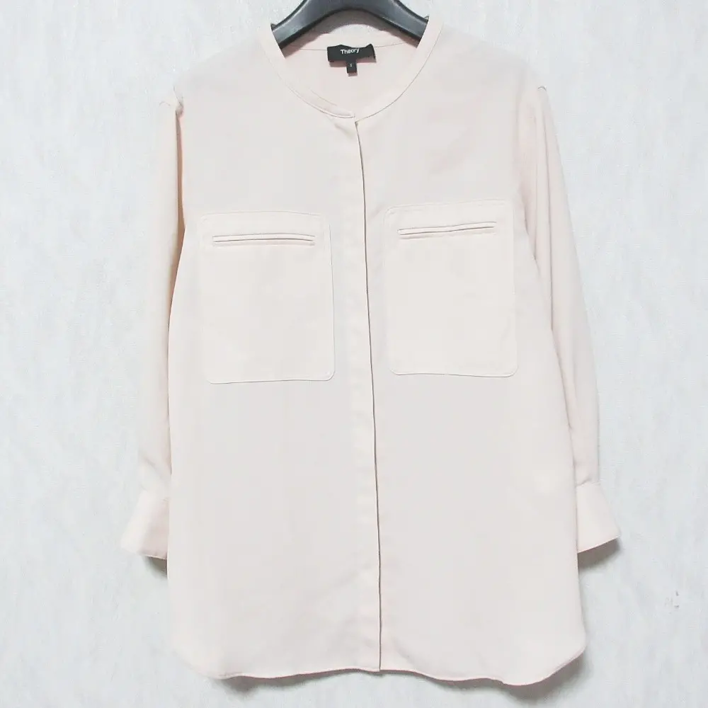 Theory セオリー PRIME GGT UTL SHIRT B バンドカラーシャツ ブラウス 01-2108201 S ピンク