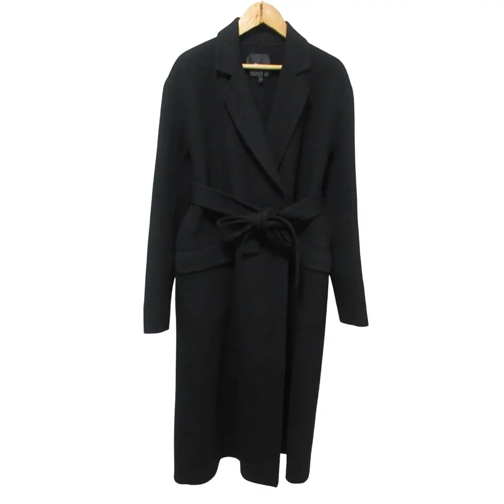 Theory セオリー NEW DIVIDE LUXE BELT COAT カシミヤブレンド ベルテッド チェスターコート P ブラック