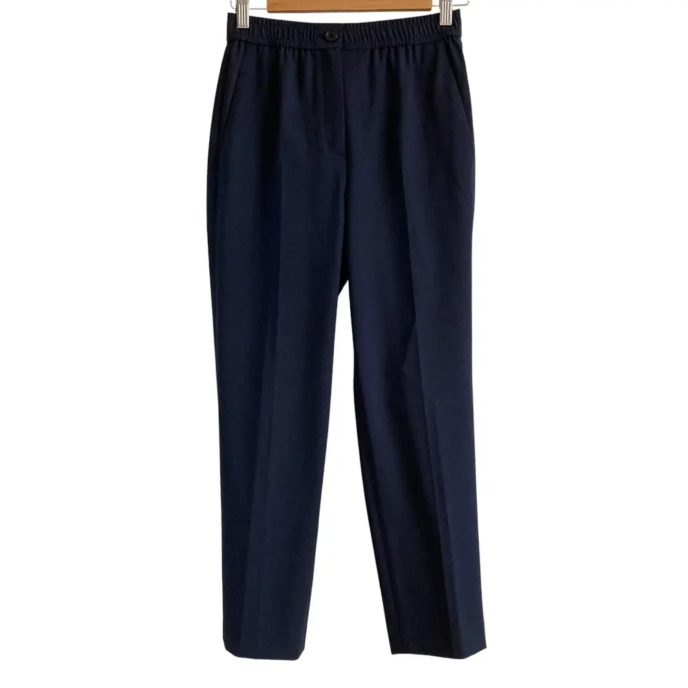 24AW Theory セオリー TRACEABLE WOOL TAPER CRP PANT J ウール ストレッチ イージーパンツ スラックス XSサイズ ネイビー
