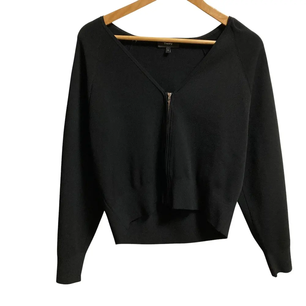 Theory セオリー CREPE.KNIT VNECK BOMBER ニットジャケット サイズS ブラック