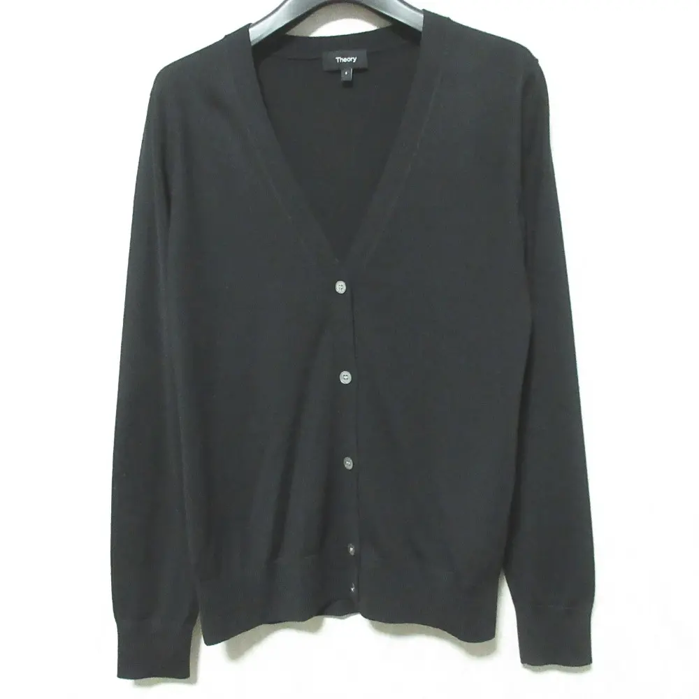23SS Theory セオリー REGAL WOOL VNECK CARDI ニットカーディガン サイズS ブラック