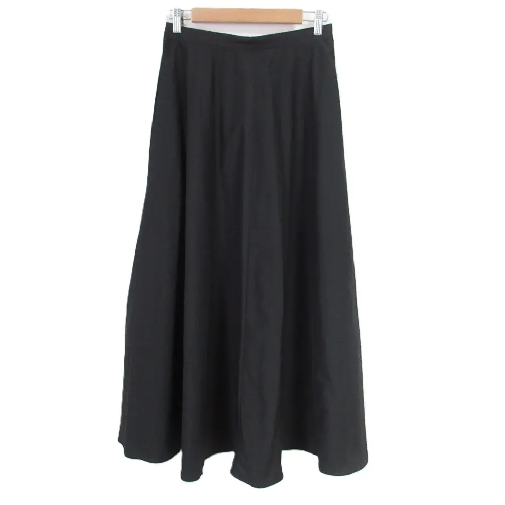 24SS Theory セオリー 洗える SOFT LAWN HW FULL CRCL PO ロングフレアスカート サイズS ブラック